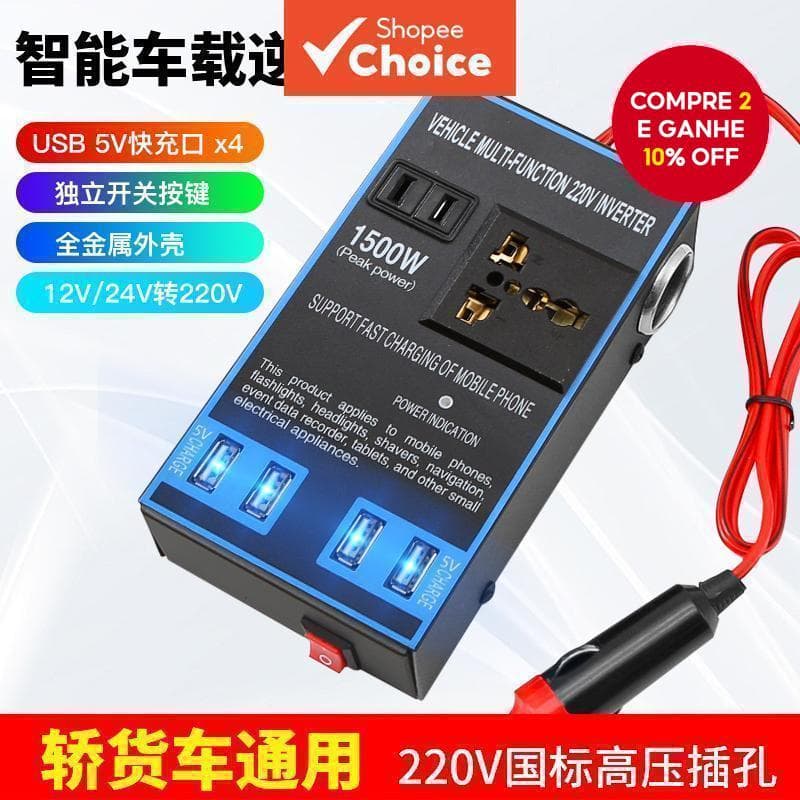 Low Preço Dc 12V/24v A 110V/220V Conversor 200W Inversor De Energia Para Carro Com 4 Portas Usb Carregador