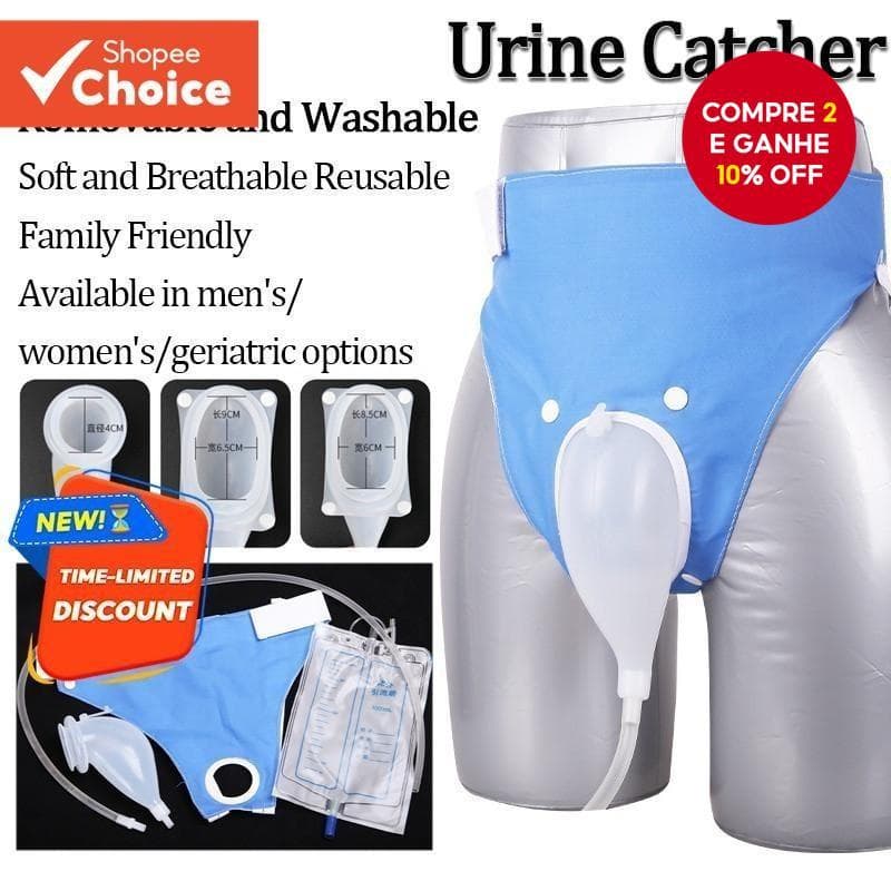 Calcinha Para Incontinência Com Bolsa Coleta De Urina , Solução Hermética De Drenagem Uso Acamado , Conforto , Higiene ,