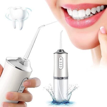 Irrigador Dental Portátil 220ml USB para Viagem e Aparelho Ortodontico Limpeza Profunda Completa Pro
