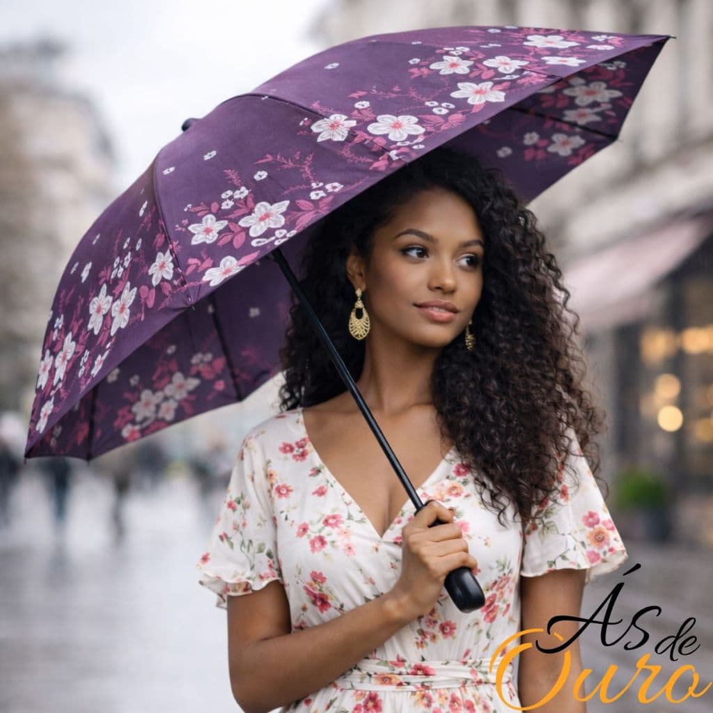 Sombrinha Blackout Reforçado Diversas Estampas Floral Colorido - Envio Aleatório da Estampa Floral