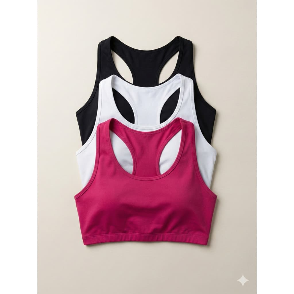 Kit 3 Tops Feminino Nadador Fitness Básico Sem Bojo Microfibra Academia