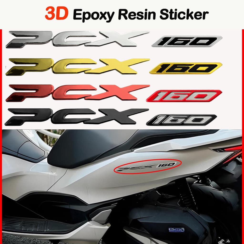 Resina Epóxi 3D PCX 160 PCX160 Estilo Scooter Adesivo Conjunto Decalques Multicoloridos À Prova D'água Para Tanque De Co