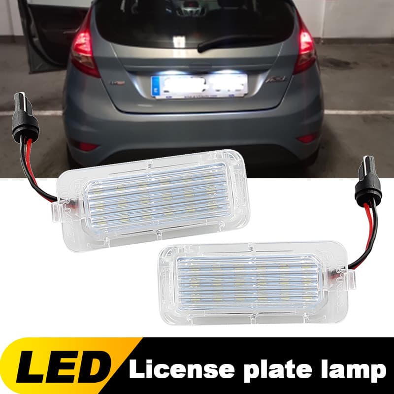 2 Pçs LED Número Da Placa De Licença Para Ford KUGA S MAX MONDEO MK4 MK5 MK2 FIESTA 2008-2019 Foco ABS Plástico Acessóri
