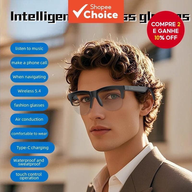  Óculos de Sol que Mudam de Cor, Proteção Solar, Chamada Bluetooth, Música, Assistente de Voz, Óculos Inteligentes de