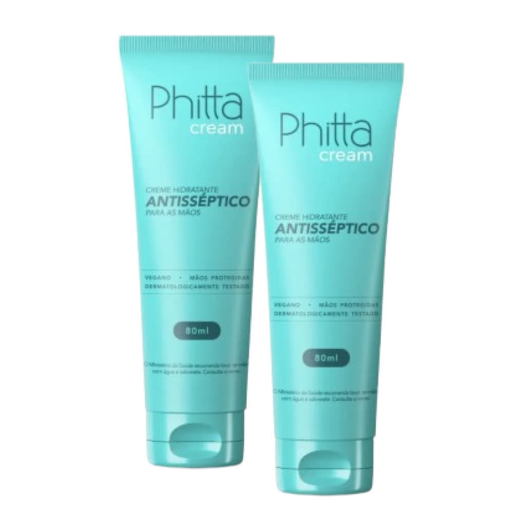 Kit 2 Uni Phitta Cream Hidratante Anti-séptico Bacterecida Virucida Para As Mãos 80ml Com 2 Unidades