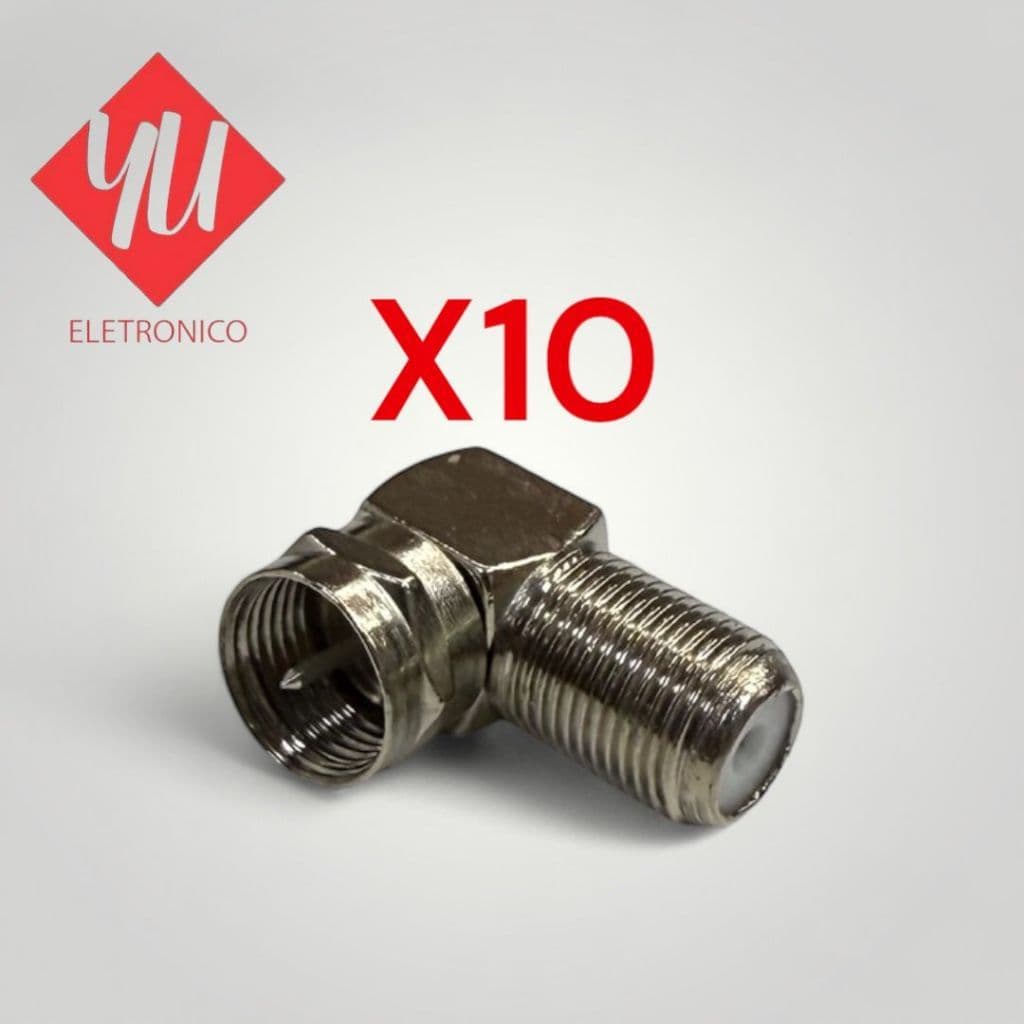 10 Uni Emenda F 90 Graus L Macho/ Femea P/ Coaxial Rg-6/59