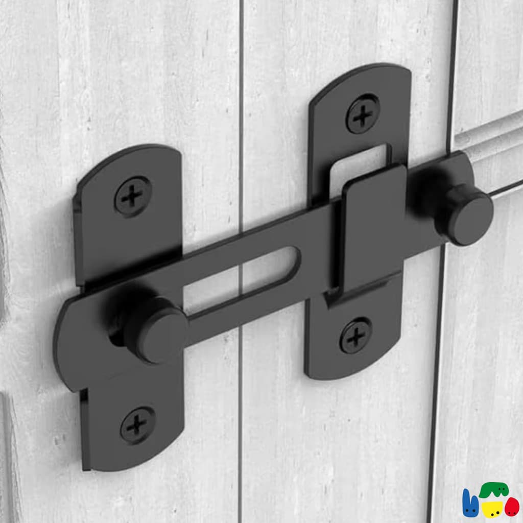 Tranqueta Trinco Fecho Tramela Preto Fosco Aço em Aço Inox Para Portas Janelas Parafusos incluso