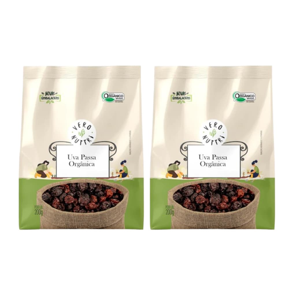 Kit 2 Uva Passa Organica 400g Vero Nuttri