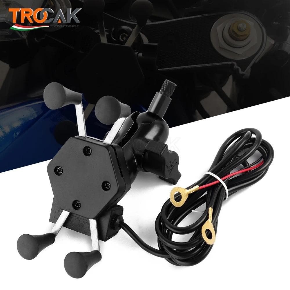 Suporte Universal Para Celular Motocicleta , Clipe Guidão De Bicicleta , GPS Com Carregador USB Telefone Peças Automotiv
