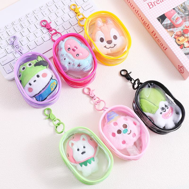 10CM PVC Transparente Saco De Boneca De Pelúcia Bolsa De Armazenamento De Figura De Ação , Exibição De Brinquedo Moedas