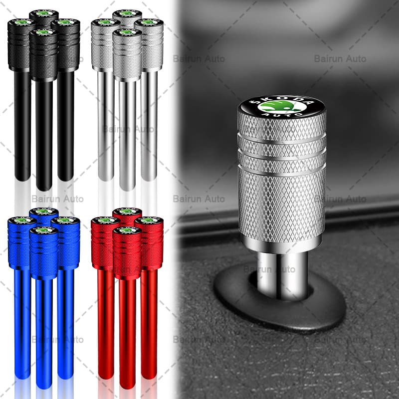1/4 Pçs Liga Maçaneta Segura Da Porta Do Carro Fechadura Interior Tampa Anticorrosão Para Skoda Octavia Fabia Rapid Yeti