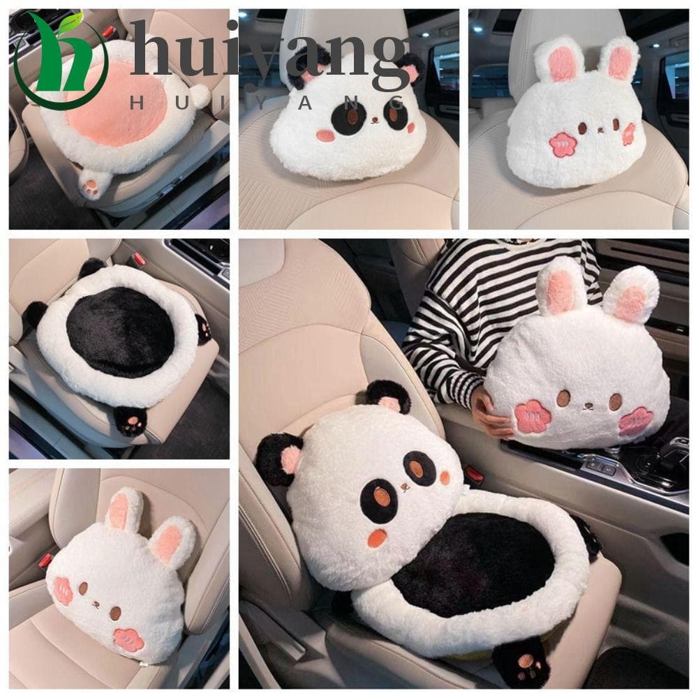 Almofada De Assento Macia De Pelúcia De Coelho HUIYANG , Suporte Lombar Desenho Animado Panda , Recheado