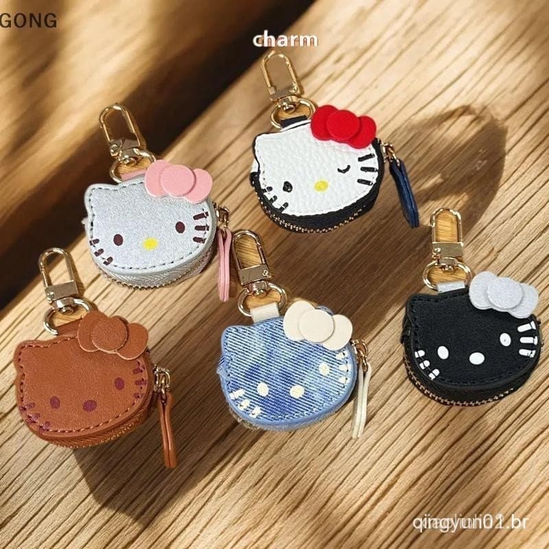 [BI] 1 Peça De Couro Criativo KT Cat Bag Pingente Cartoon Hello Kitty Chaveiro Kawaii Moda Acessórios De Roupas Presente