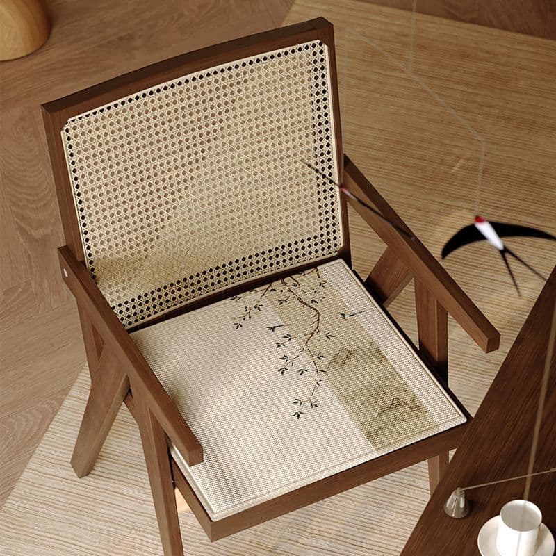 Novo estilo chinês almofada de seda gelo verão respirável almofada legal escritório sedentário almofada legal tapete alm