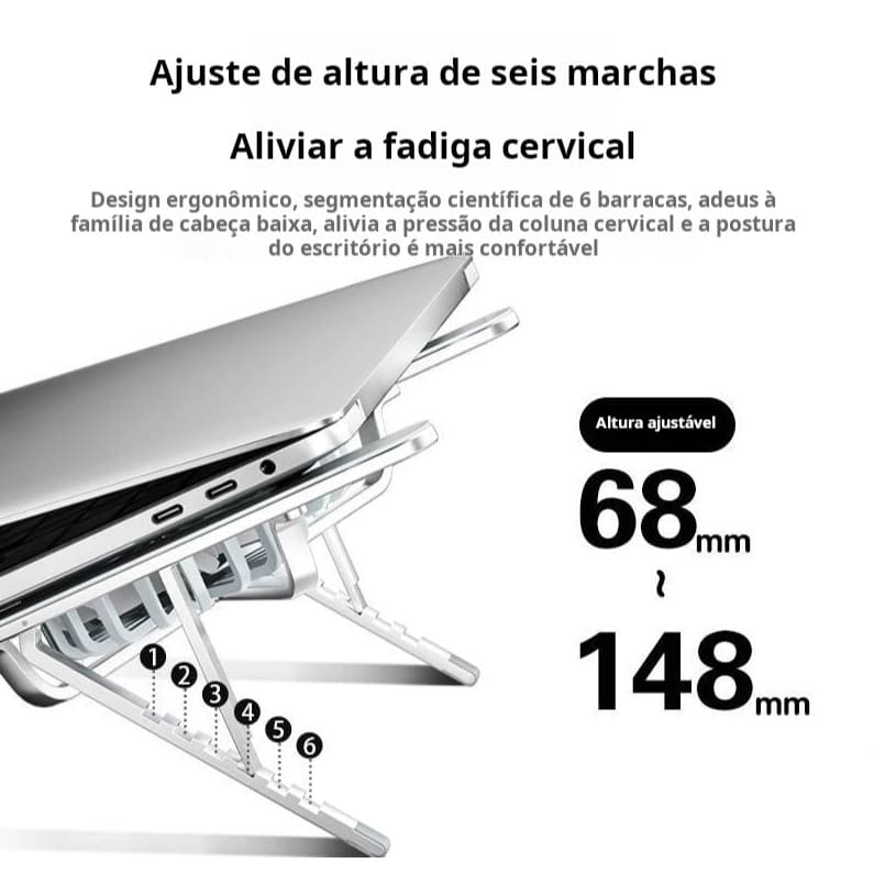 Suporte Cooler Para Notebook Com Dupla Refrigeracao Dobrável 360°  Vento super forte Tomate