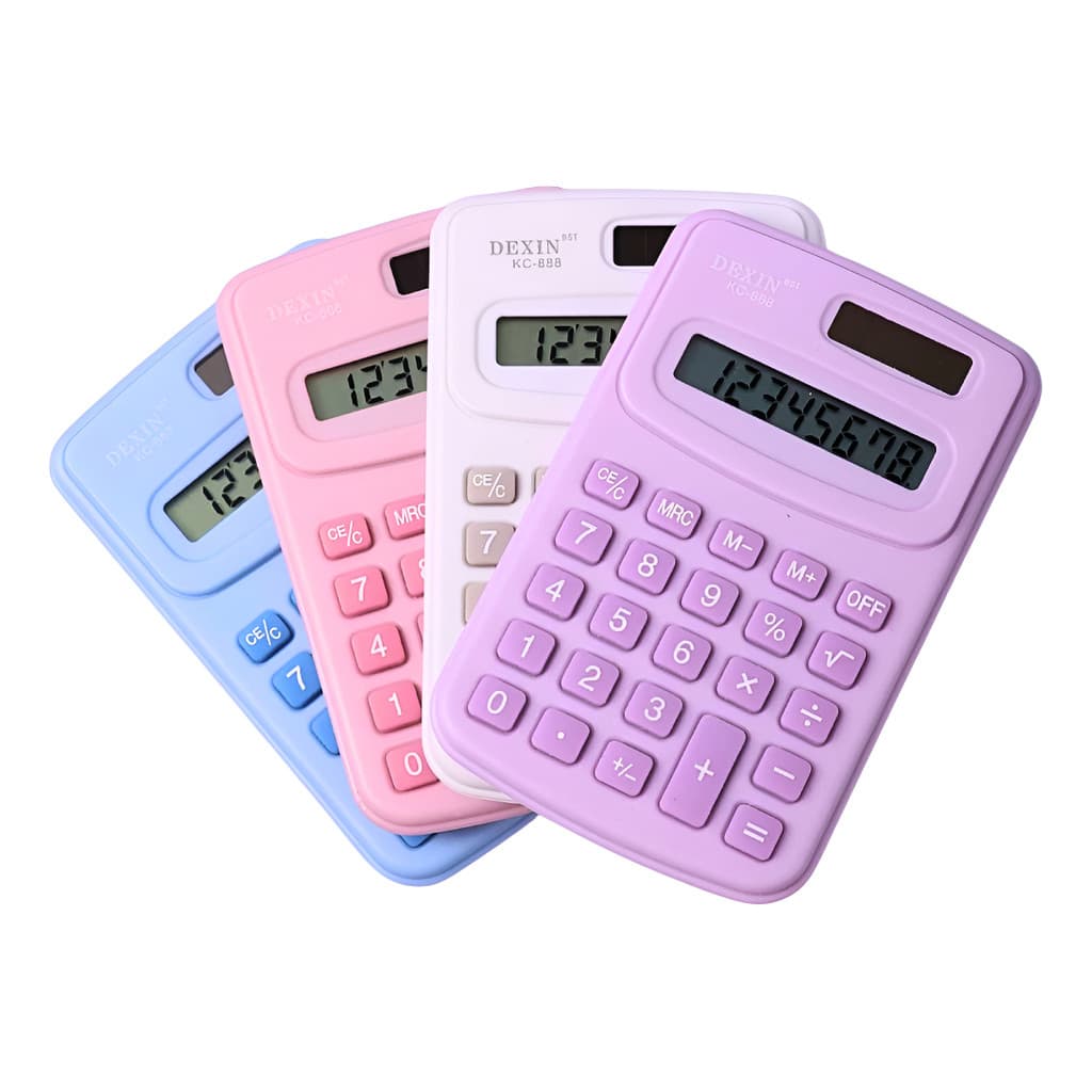 Mini Calculadora Eletrônica Portátil Colorida Tela Lcd Digit
