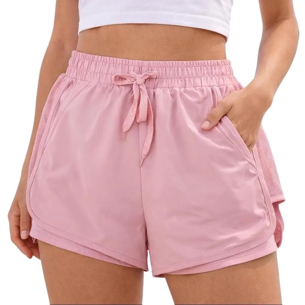 Short Feminino Esportivo com  Bolso para Celular Tecido de seda gelada refrescante Tactel Premium Shorts importados