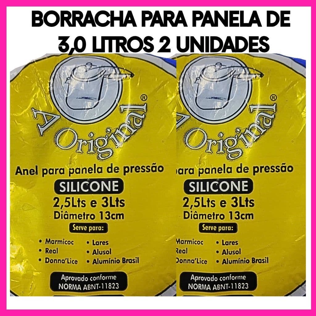 Borracha Panela de Pressão 3 Litros Silicone Universal  Reposição Vedação 2 Unidades