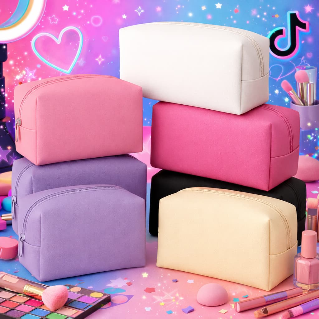 Kit 15 Bolsa Porta Maquiagem Necessaire Lisas Uso Diário ou Revenda