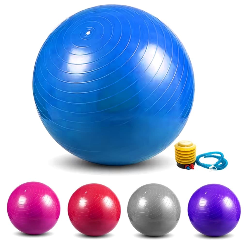 Bola de Pilates Yoga e Ginástica Anti-Estouro com Bomba de Encher Vários Tamanhos Disponíveis