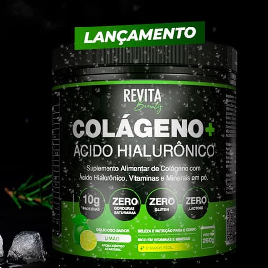 Colágeno com Ácido Hialurônico Zero Açúcar e Verisol Revita Beauty 250g - Mega Oferta + Frete Gratis