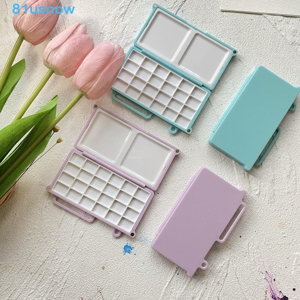 Caixa De Pintura Em Aquarela USNOW1 , Bandeja De Viagem De 24 Grades , Mini Paleta De Tinta Vazia À Prova D'água