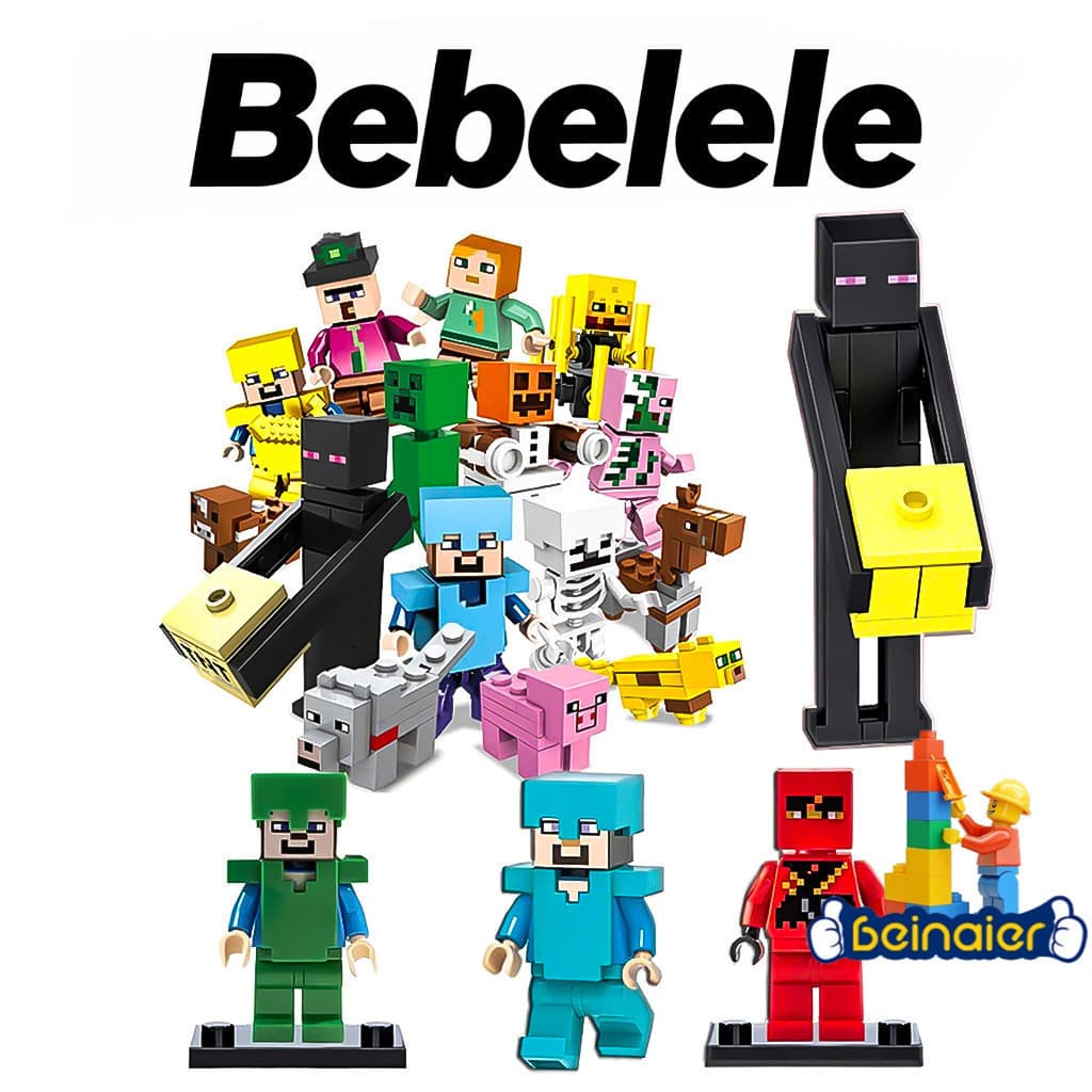 Bonecos de Montar Blocos de Construção Brinquedos Minecraft Presentes para Crianças&-*1-