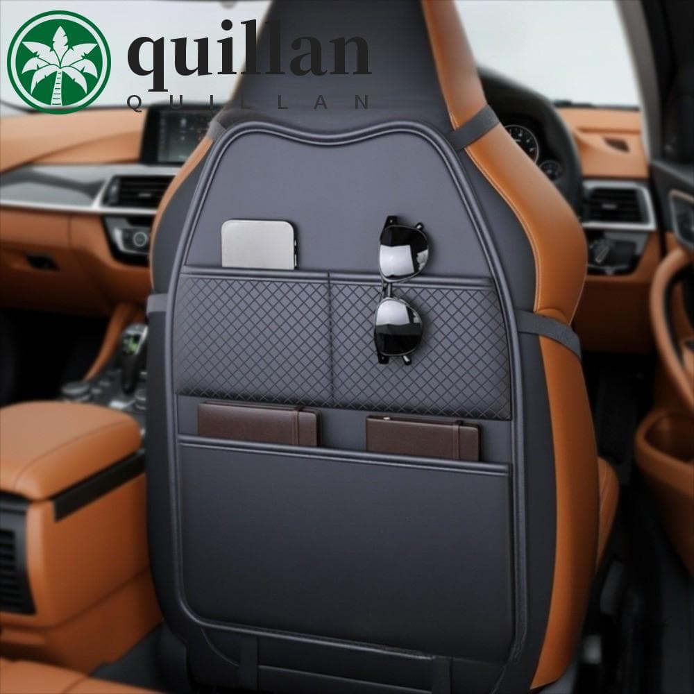 Capa De Proteção Para Assento De Carro QUILLAN , Com Bolsos Almofada À Prova De Chute PU , Suporte Tablet