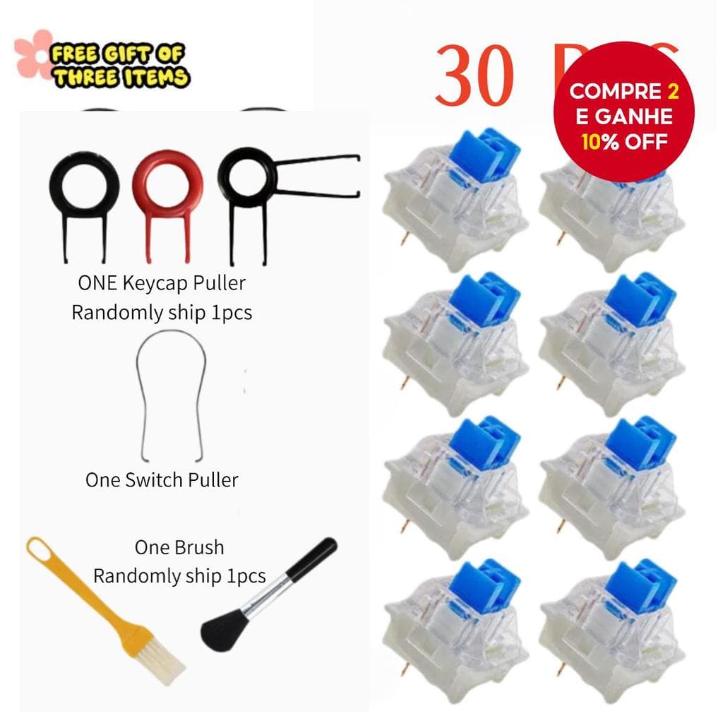  Teclado Interruptor 30/50/90 Unidades Teclado Cliqueiro 3 Pinos Táctil Para MX Outemu RGB Redragon Substituição Grátis