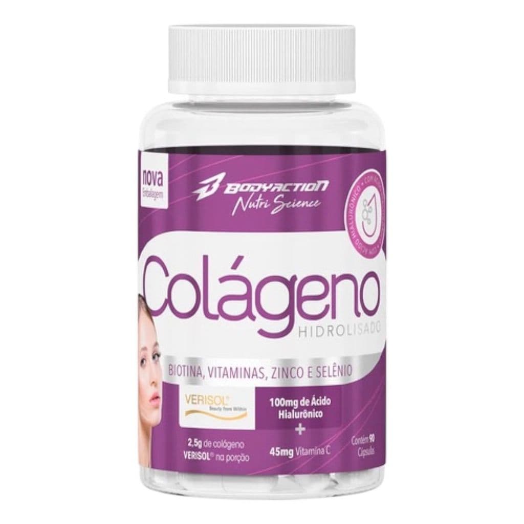 Colageno Hidrolizado Acido Hialuronico Selo Verisol 90 Caps Bodyaction