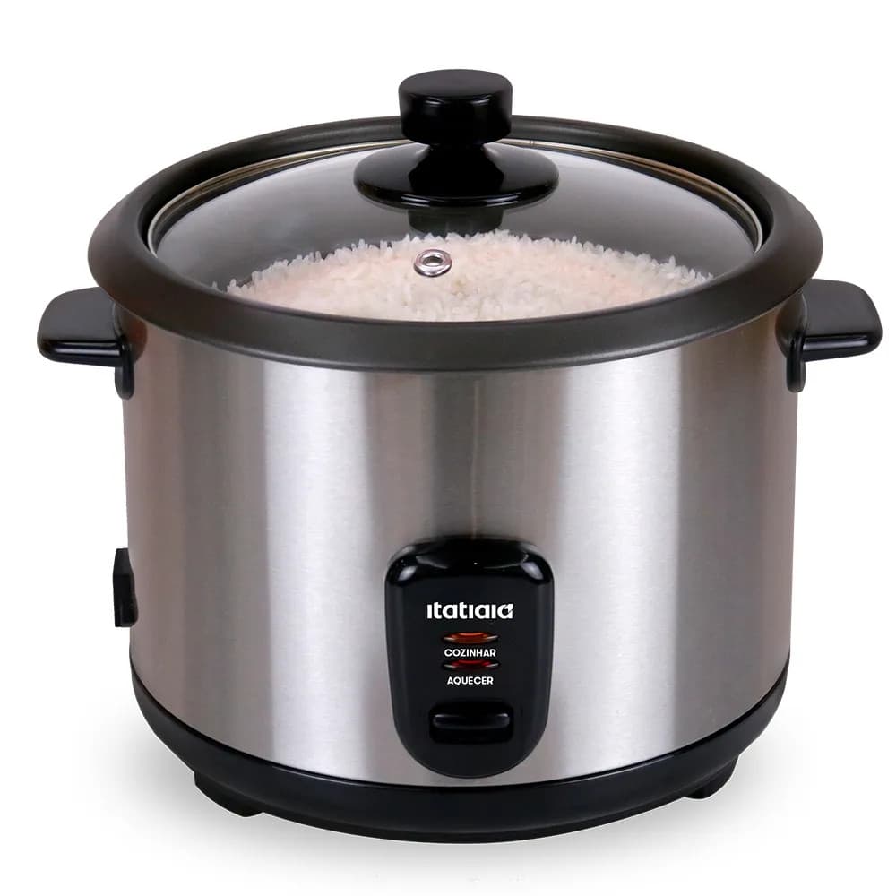 Panela Elétrica de Arroz 1,5L Inox 500W 127V E 220V Uso Doméstico