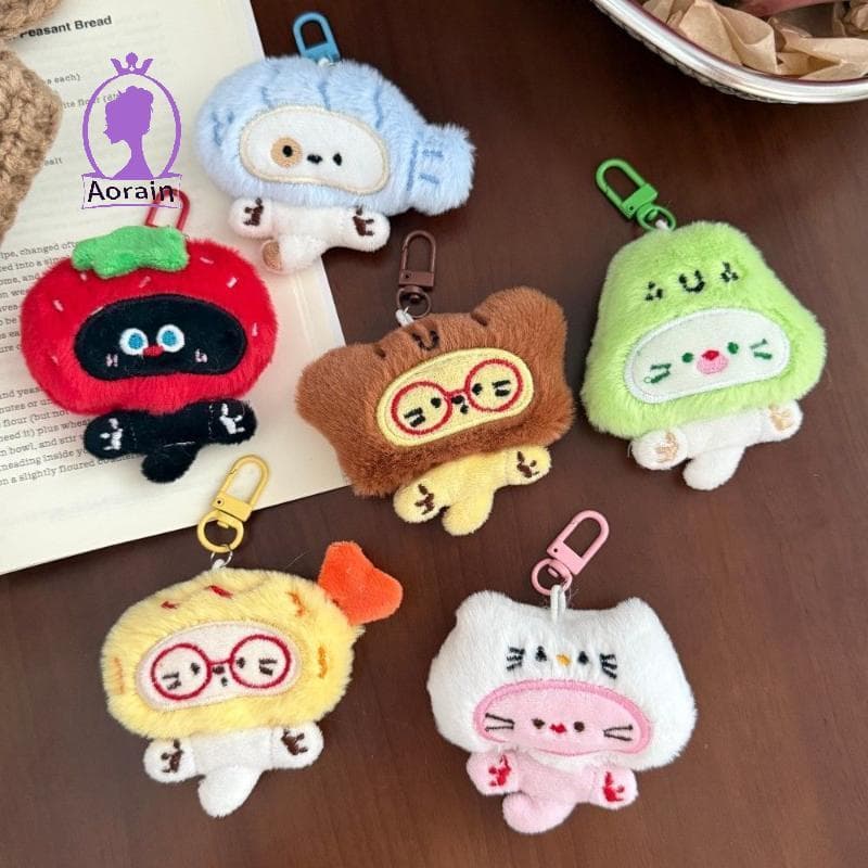 Chaveiro De Pelúcia Fofo De Desenho Animado , Pingente De Moda Criativa , Acessórios De Decoração De Bolsa Simples E Com
