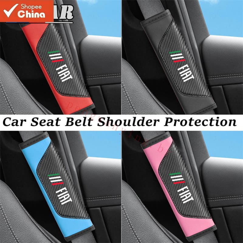 Nova Almofada Protetora para Cinto de Segurança de Carro Fiat com Padrão de Fibra de Carbono Argo 500 Stra DONX