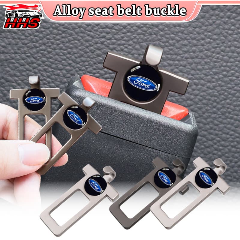 1/2pcs Ford Fivela De Cinto De Segurança De Carro Material De Liga De Zinco Alarme Silenciador Inserção Gancho Design Pa
