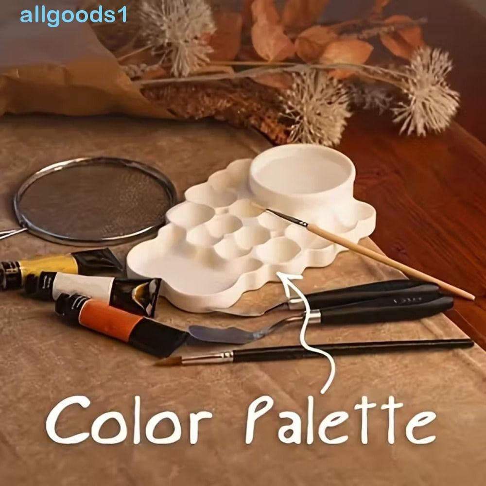 Bandeja De Pintura Em Aquarela ALLGOODS , Paleta Reutilizável Criativa , Mistura De Profissional Branca