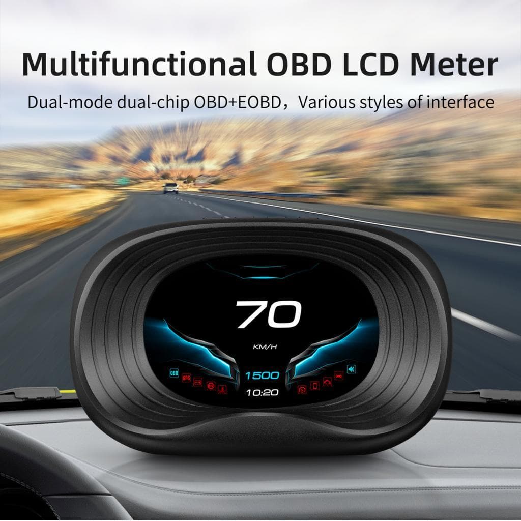 Hosioe velocímetro digital obdii, display head-up do carro com interface obd, tensão de velocidade, relógio de