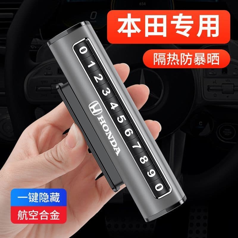 Placa de número de estacionamento temporário Honda, placa de telefone para carro em movimento, Design de rolo Civic Crv 