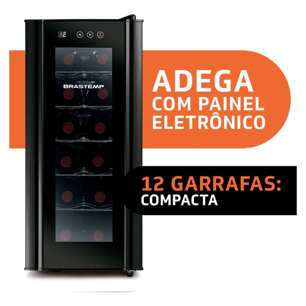 Adega De Vinhos Brastemp Para 12 Garrafas Com Painel Touch BZC12BE Preto