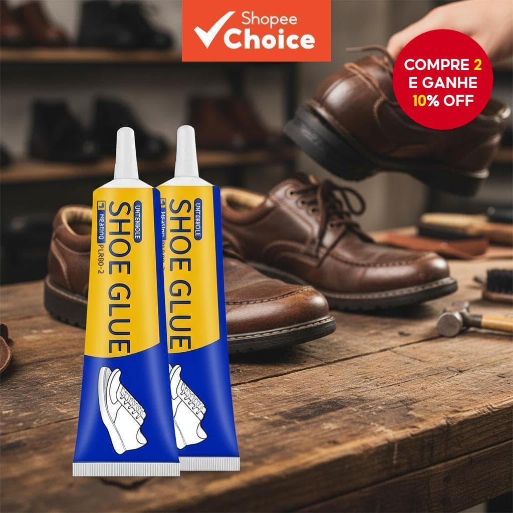  Cola de Reparação de Calçados com Resina Flexível de Alta Resistência, Transparente e Sem Odor