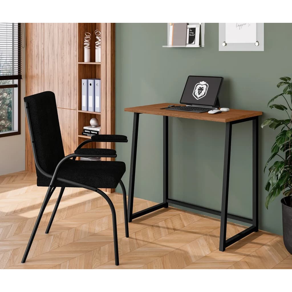 Escrivaninha Dobrável Fit Mesa Compacta P/ Escritório Estação de Trabalho Estudo Leitura Desmontável