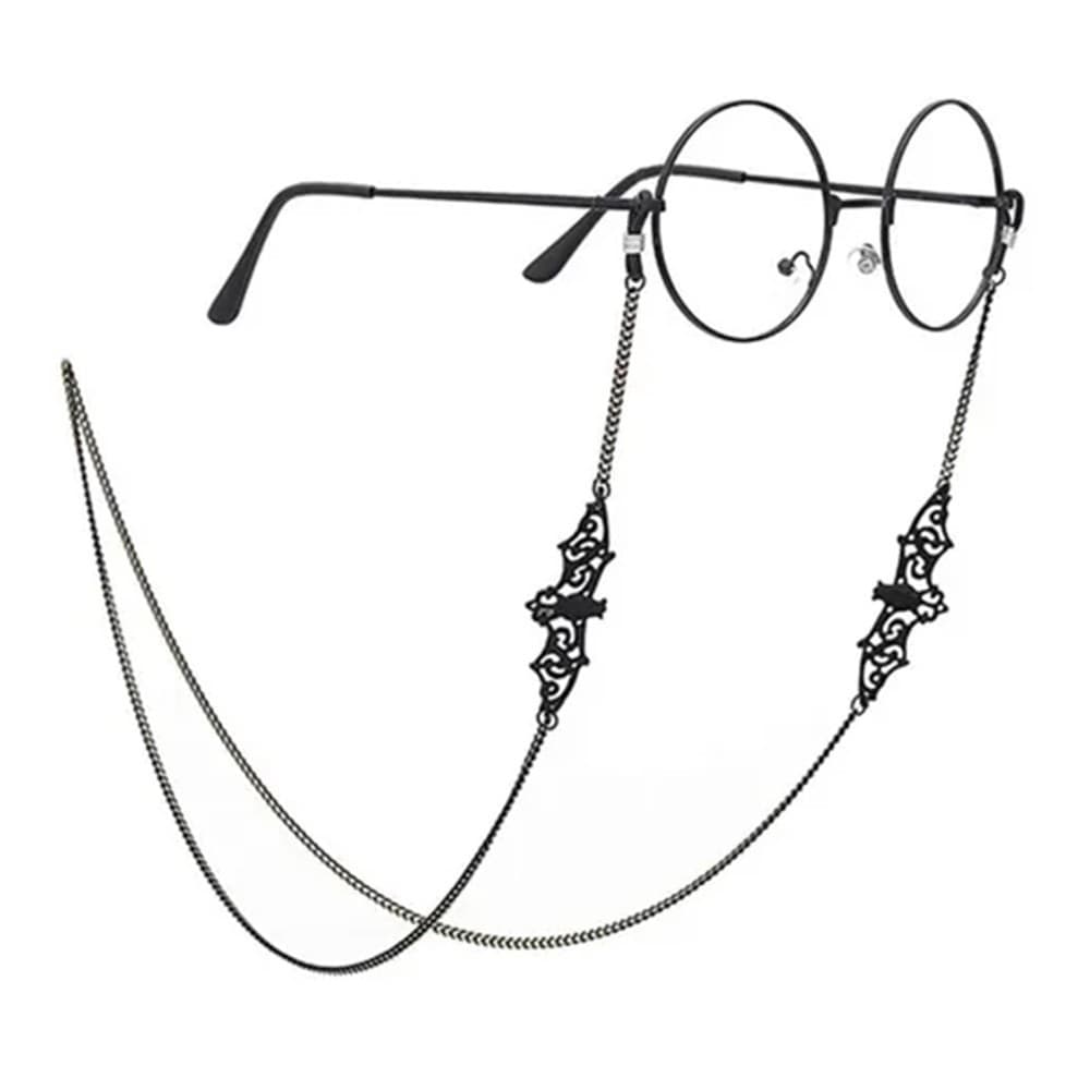 Cordão Corrente Segura Salva Óculos Morcego Preto