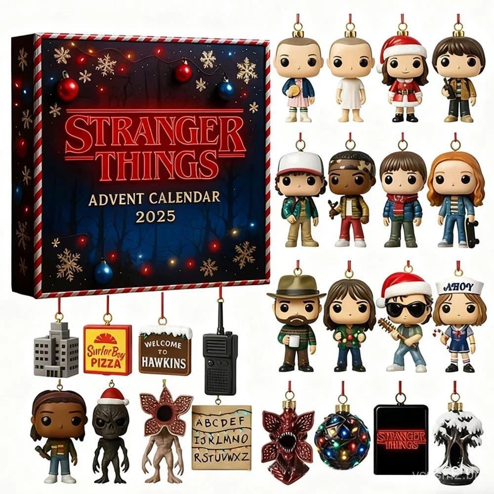 Calendário do Advento de Stranger Things 2025 Chegada de Natal Caixa Surpresa Presente
