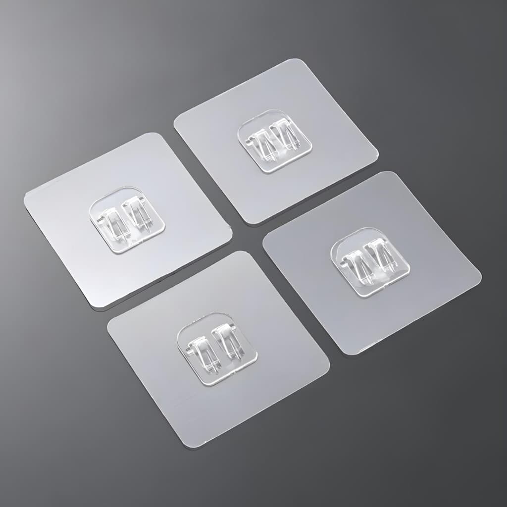 Kit Ganchos De Parede Transparente Não Marcante Autoadesivo Suporte Para Prateleira de Encaixe