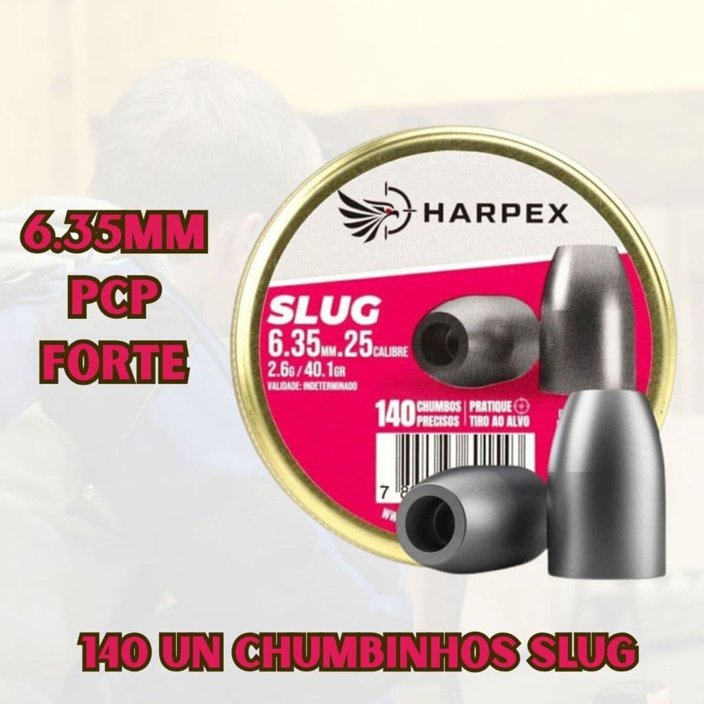 Chumbinho Harpex Slug 6.35mm .25 2,6g 40.1gr 140un PCP GR MOLA