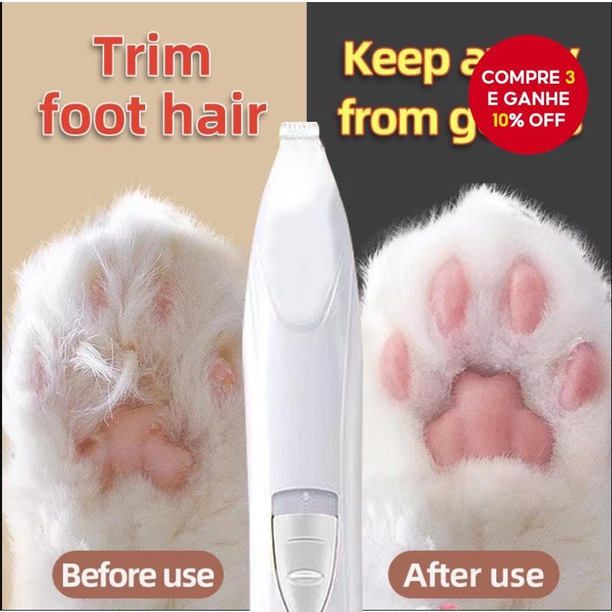 Aparador De Pêlos De Pata De Animal De Estimação Elétrico Cão Gato Clipper Pequena Cabeça Cerâmica USB Recarregável Sile