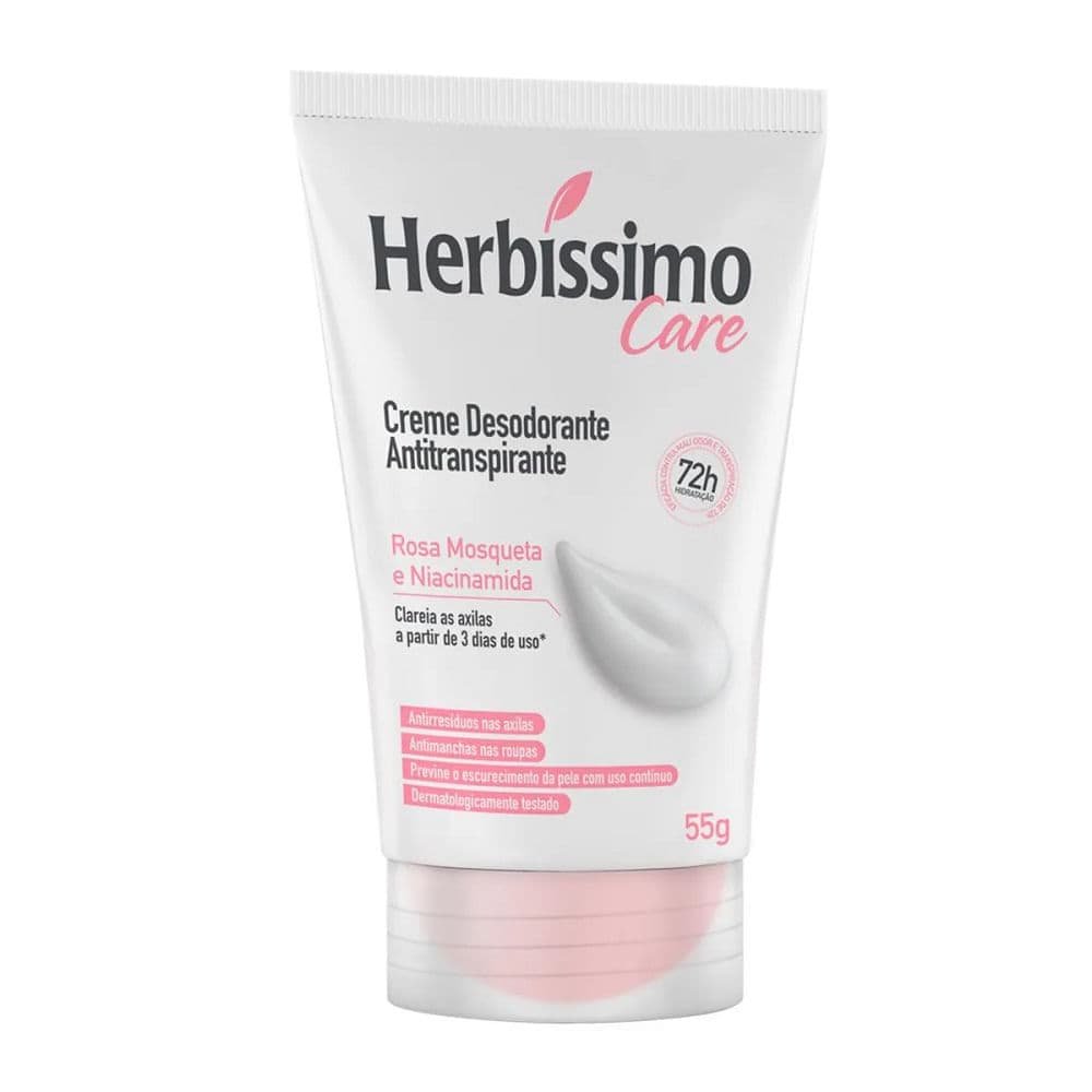 Desodorante Creme Herbíssimo Care Rosa Mosqueta e Niacinamida 55g