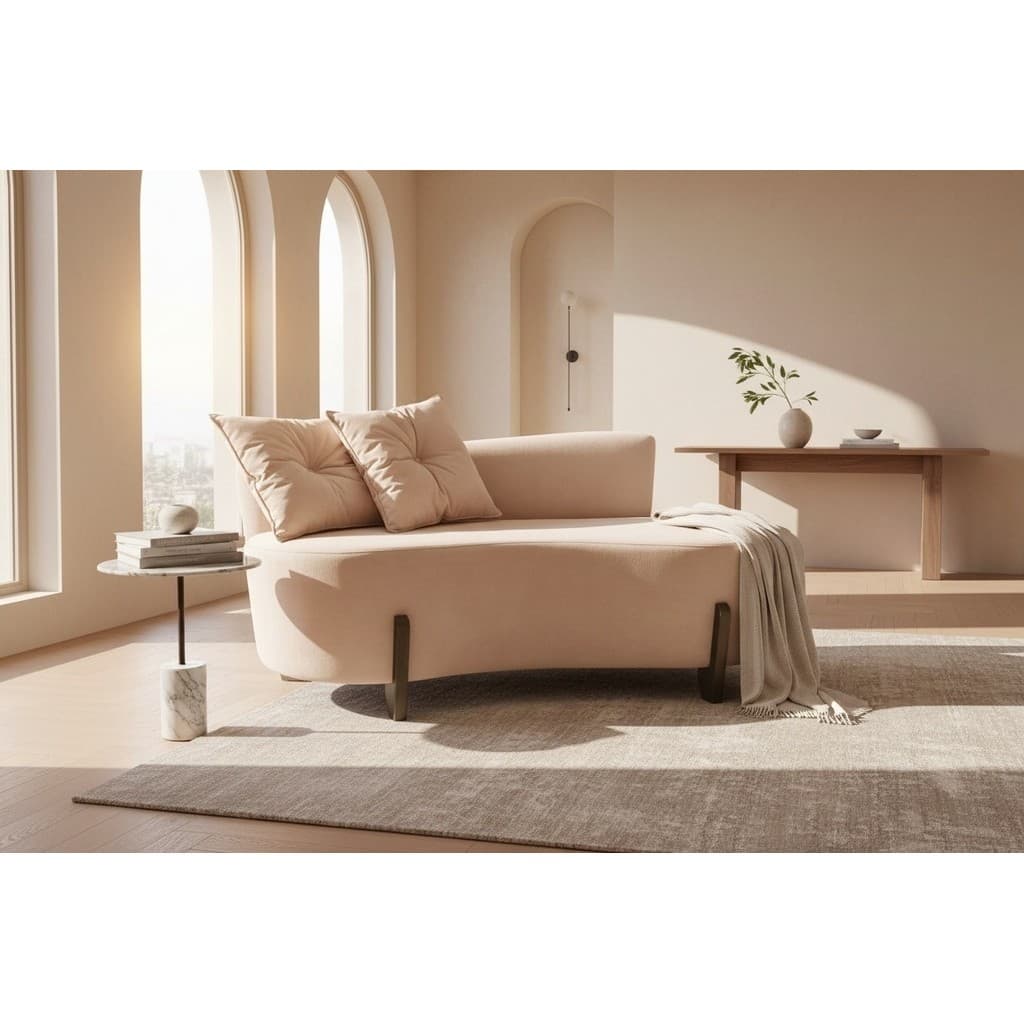 Namoradeira Sofá Feijão Luna 130cm Orgânica Suede