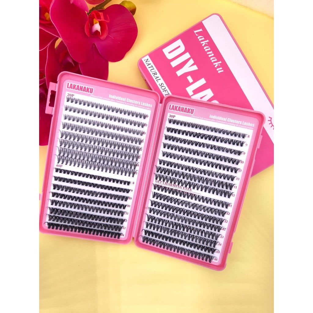 kit Extensões De Cílios DIY C Curl 20D-40D , Aglomerados Finos 8-16 MIX  DIY LASHES T-744-3