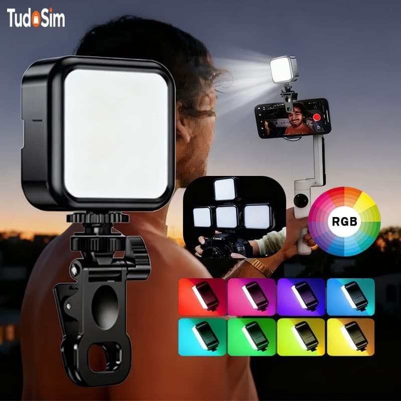 Iluminação Fotográfica Noturna De Preenchimento RGB Mini LED Luz De Vídeo De Lâmpada Portátil Fotografia