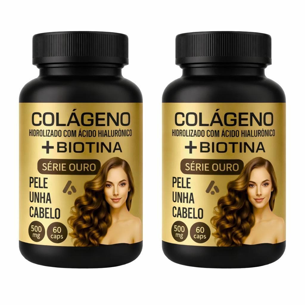 Kit 2 Colágeno Hidrolisado Com Ácido Hialurônico + Biotina - Arkad Suplementos - Original